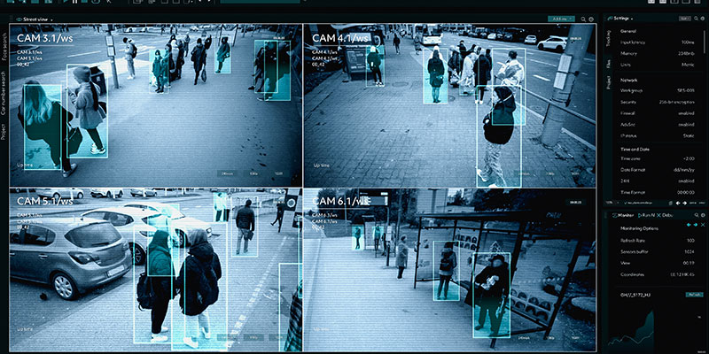 cctv-ai-facial-recognition-camera-authentificating-people-on-street-security-camera-surveillance-footage-identity-scanning-crowds-of-people-walking-safely-on-big-city-streets-big-data-ai-analytics